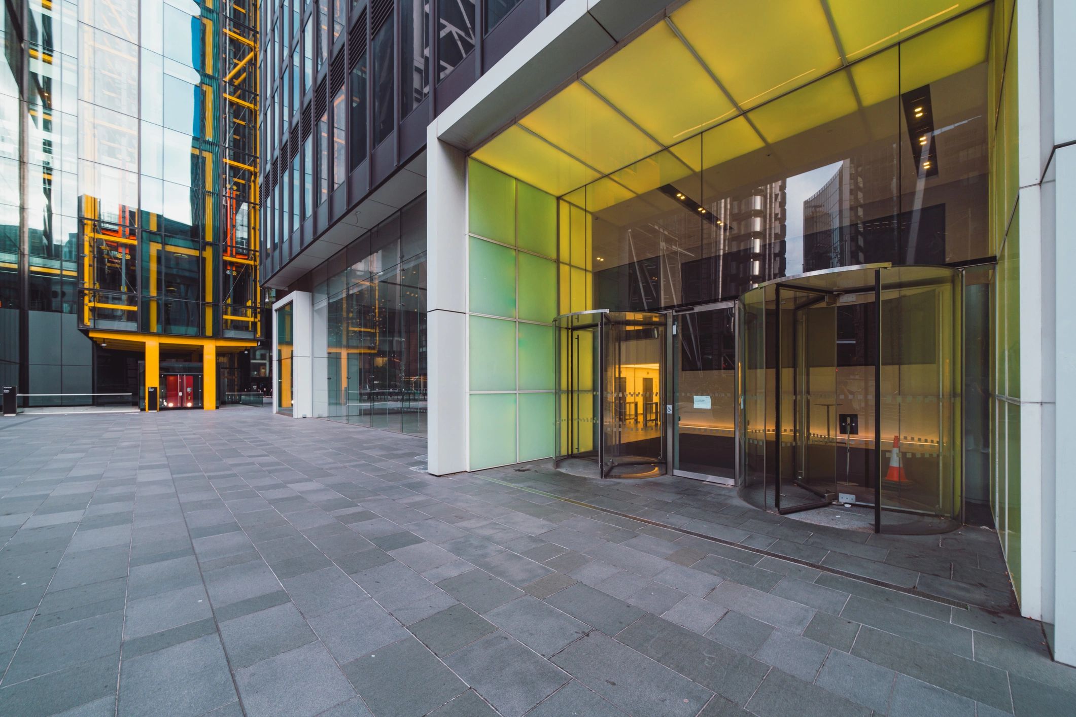 Modern commercial office entrance